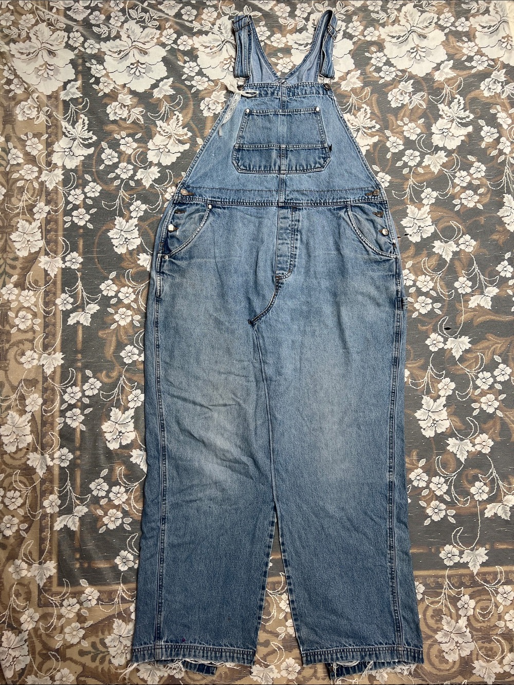 Cherokee Light Blue Denim Overall Dress for Women 100% cotton